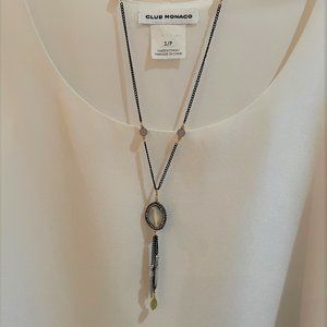 Club Monaco Silk Top  Ivory New